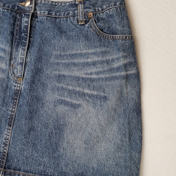 Portmans Womens 100% Cotton Denim Med. Wash Mini Skirt sz 12 - Picture 2 of 9